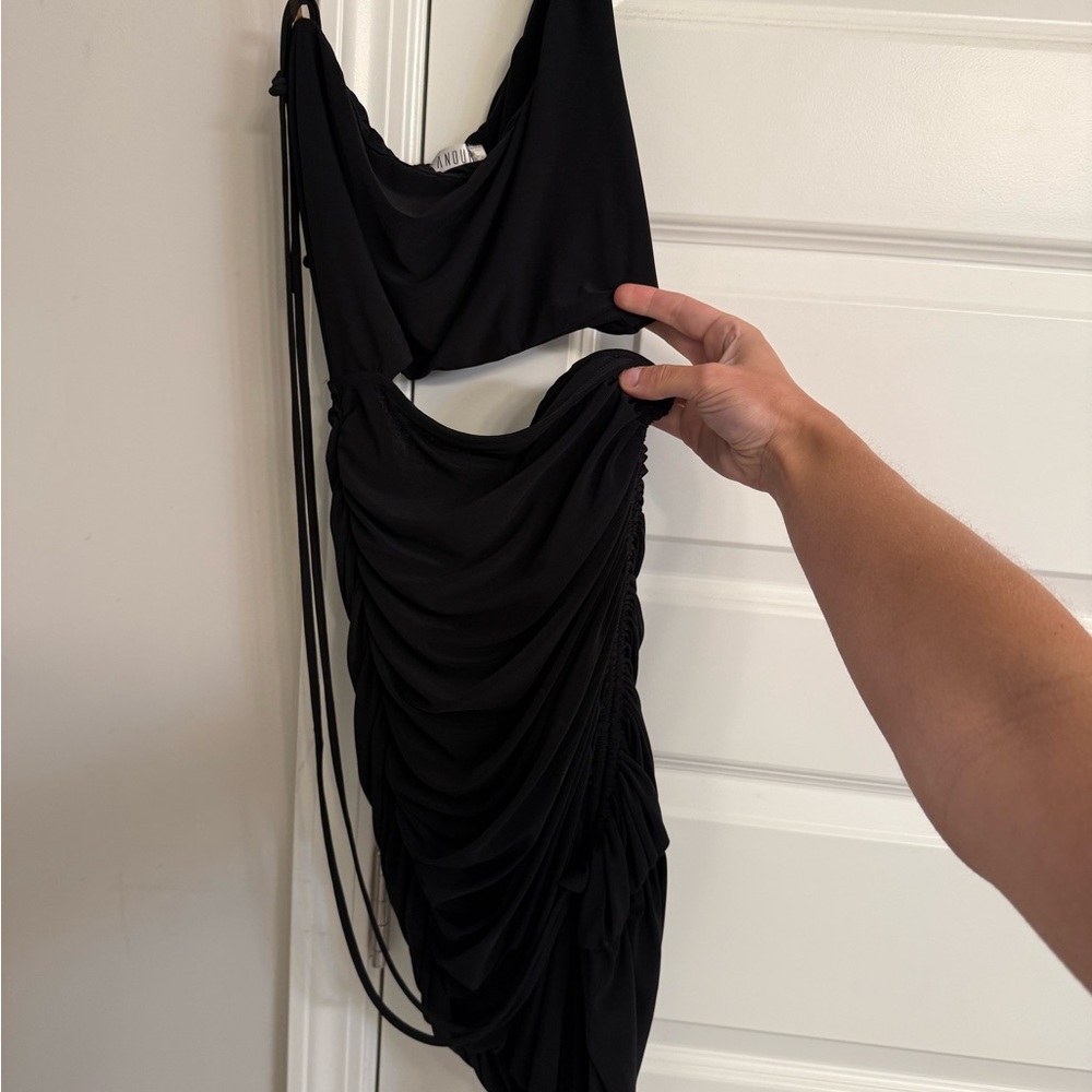 Elegant Black Ruched Dress